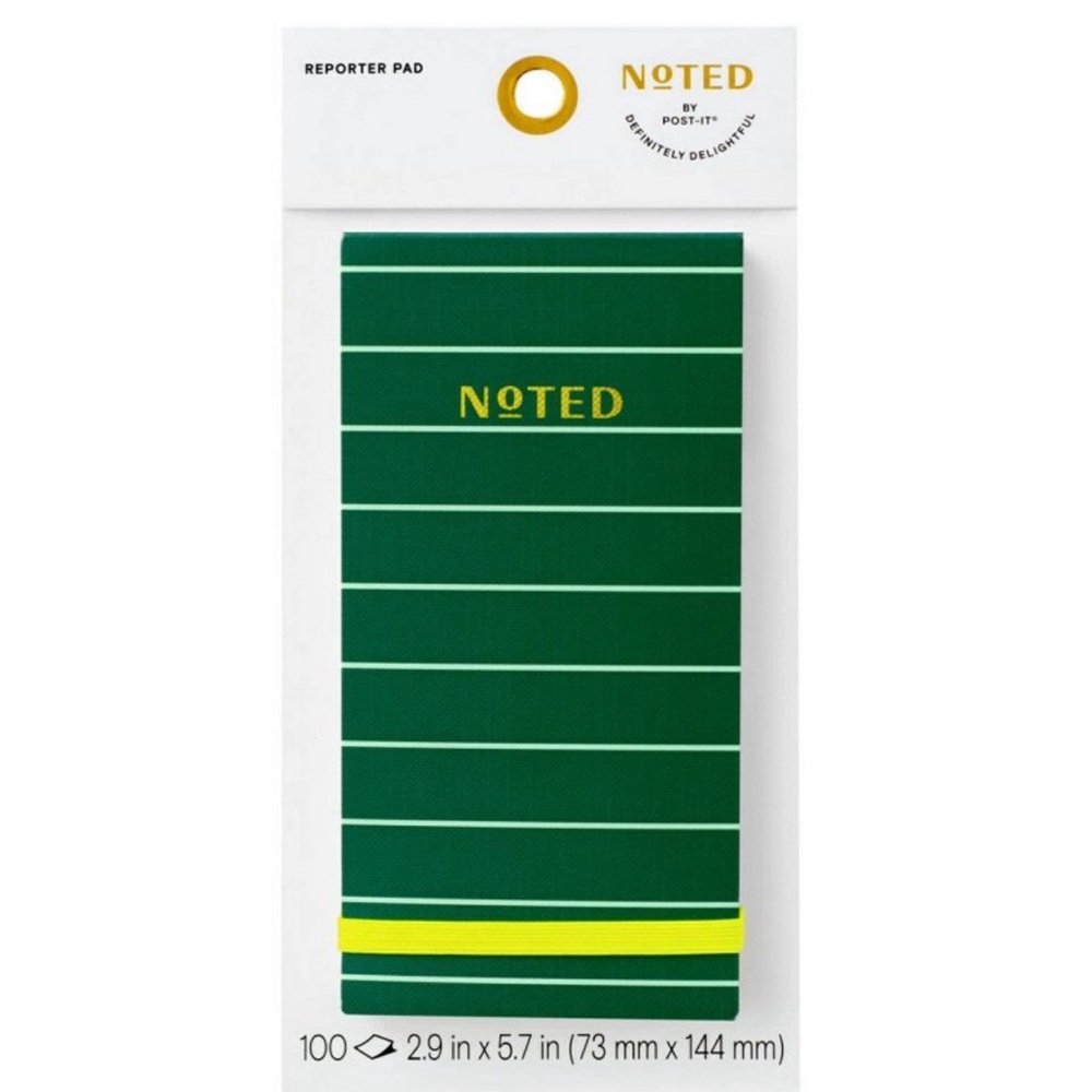Noted by Post-it Green with Dot Grid Reporter Pad, Sticky Notes